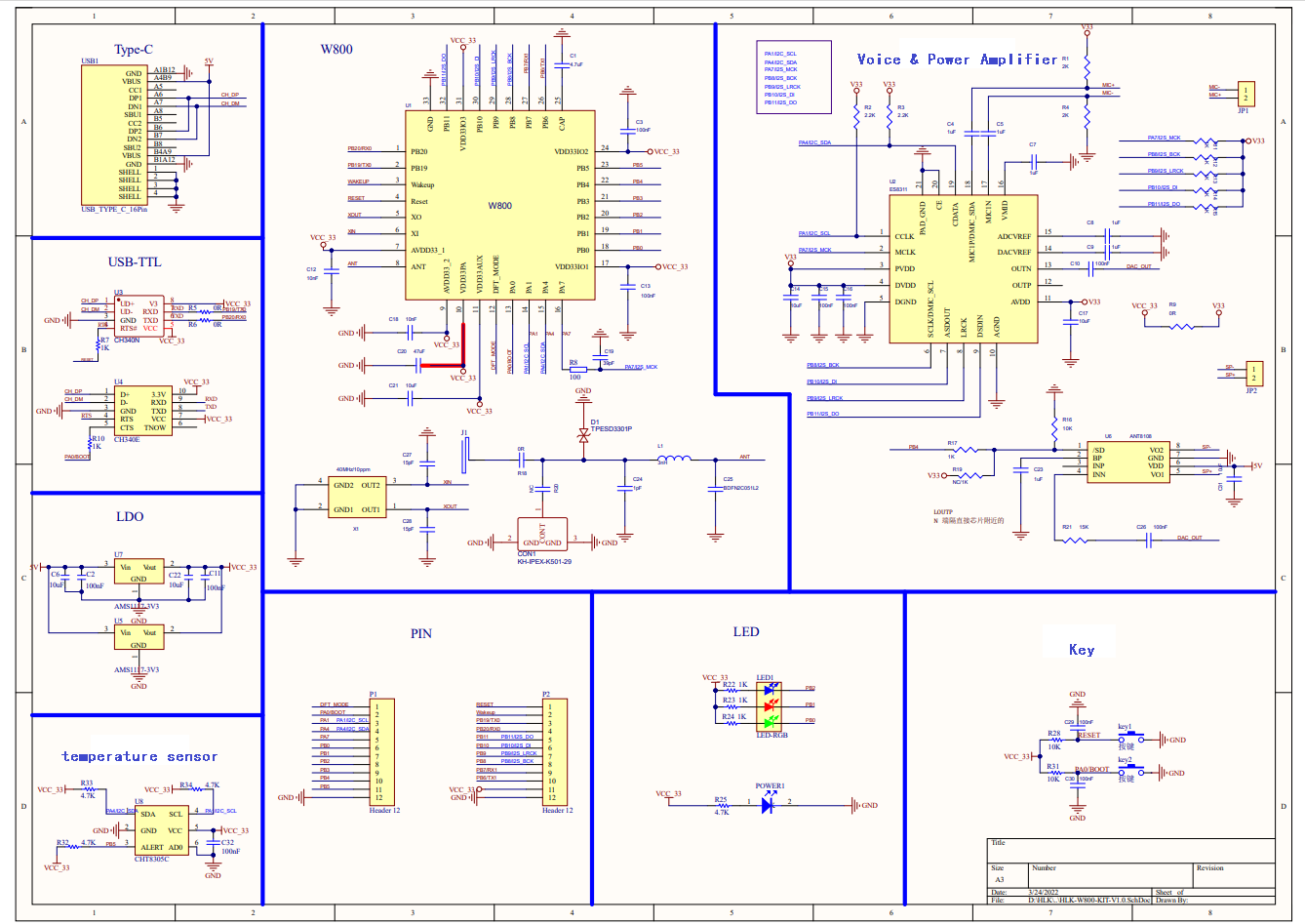 HLK-W800-KIT Schematic Diagram