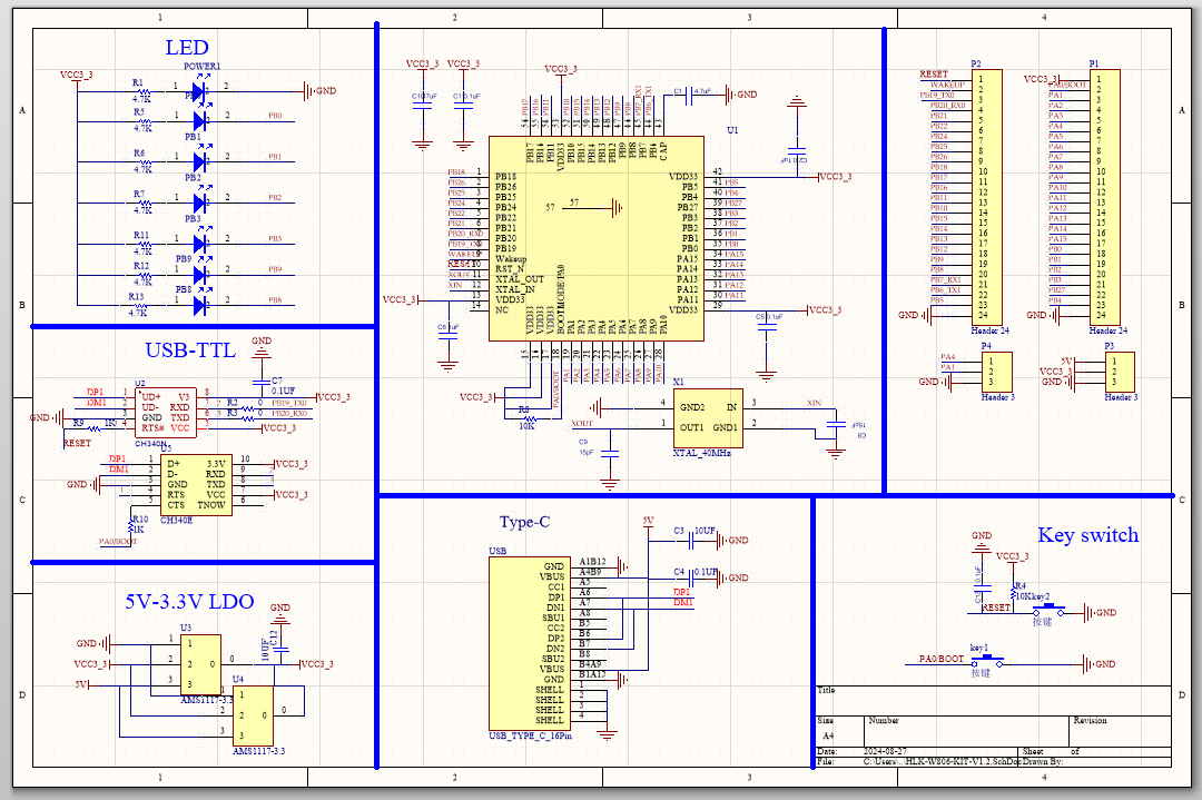 HLK-W806-KIT  development Board Schematic