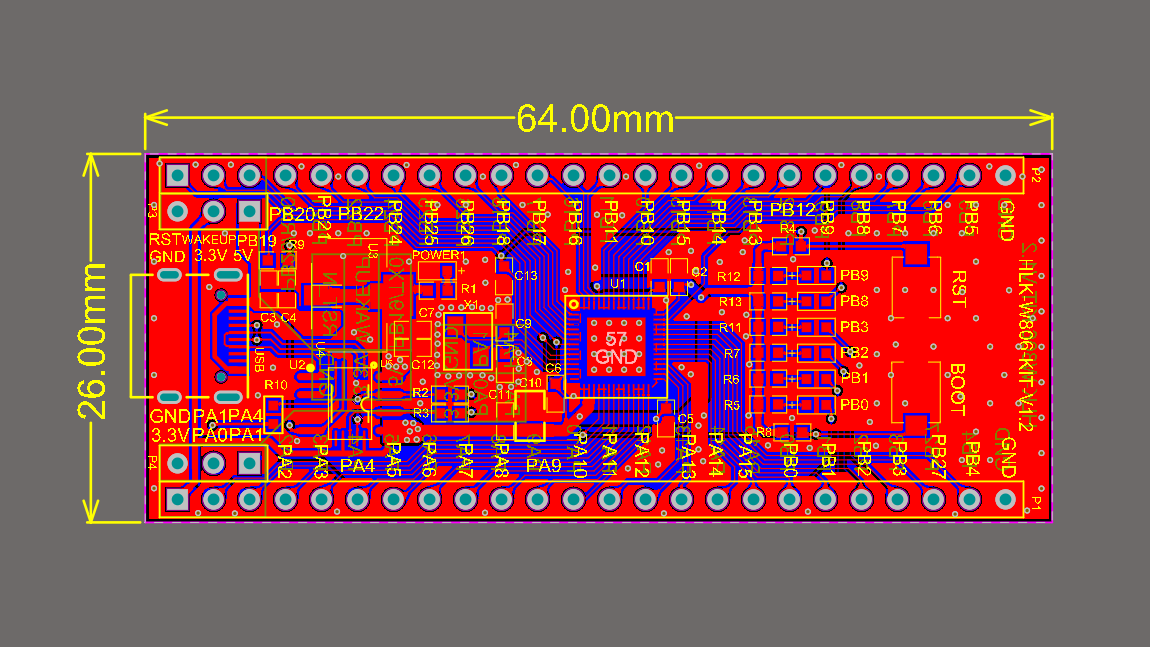 HLK-W806-KIT  development Board Layout Diagram