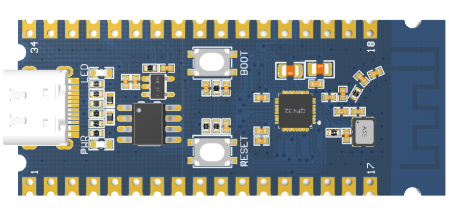 W803-Pico development board layout.